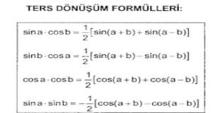Trigonometri Ters Dönüşüm Formülleri Nelerdir?