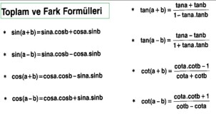 Trigonometri Toplam ve Fark Formülleri Nelerdir?